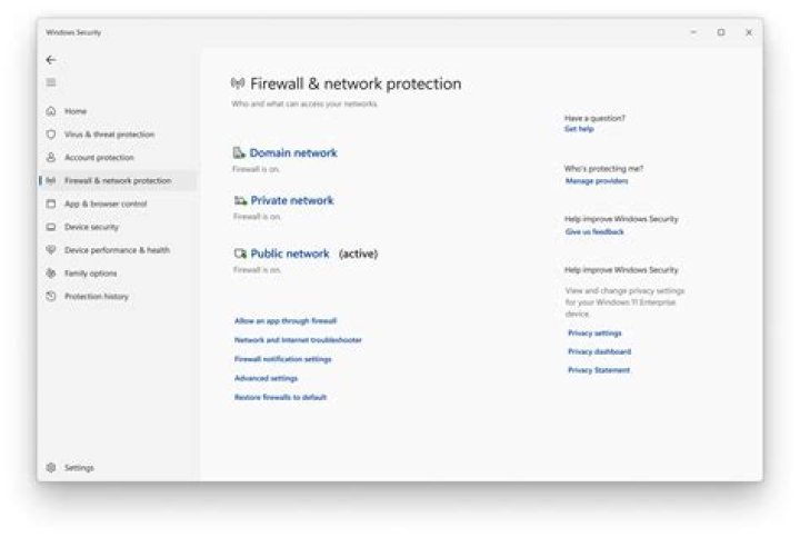 Configuring firewall settings