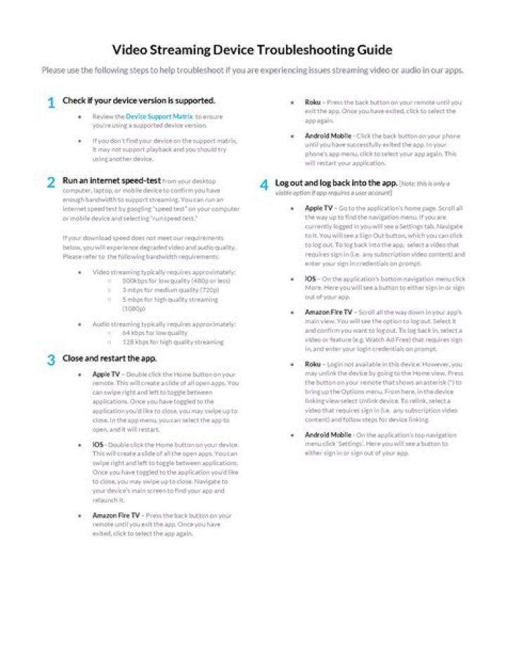 Troubleshooting streaming issues